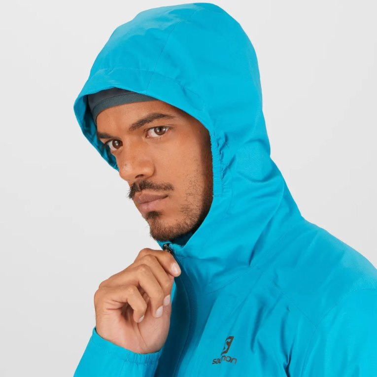 Turquoise Salomon Bonatti 2.5 L Waterproof Men's Shell Jackets | IE XF9872